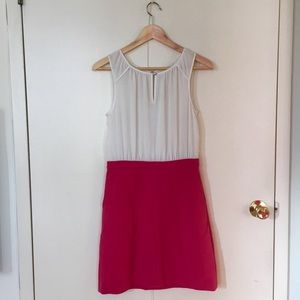 Loft Pink and White Dress
